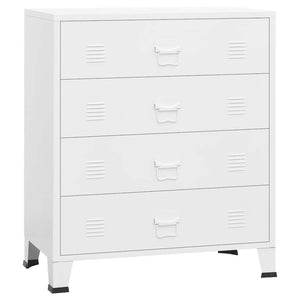 Industrial chest of drawers white 78x40x93 cm metal