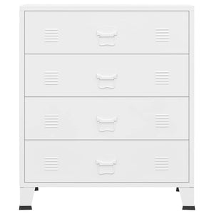 Industrial chest of drawers white 78x40x93 cm metal