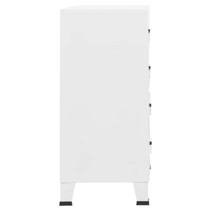 Industrial chest of drawers white 78x40x93 cm metal