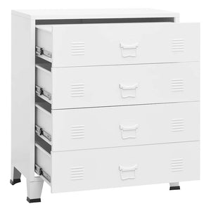 Industrial chest of drawers white 78x40x93 cm metal