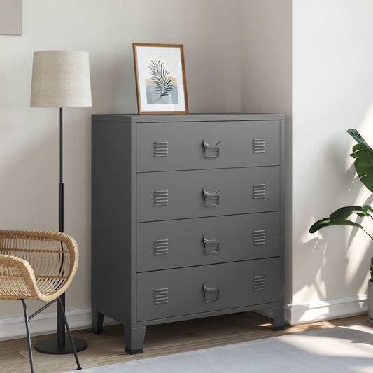 Industrial chest of drawers anthracite 78x40x93 cm metal