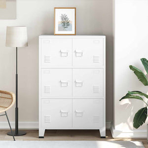 Industrial storage chest white 75x40x115 cm metal