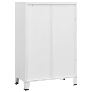 Industrial storage chest white 75x40x115 cm metal