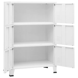 Industrial storage chest white 75x40x115 cm metal