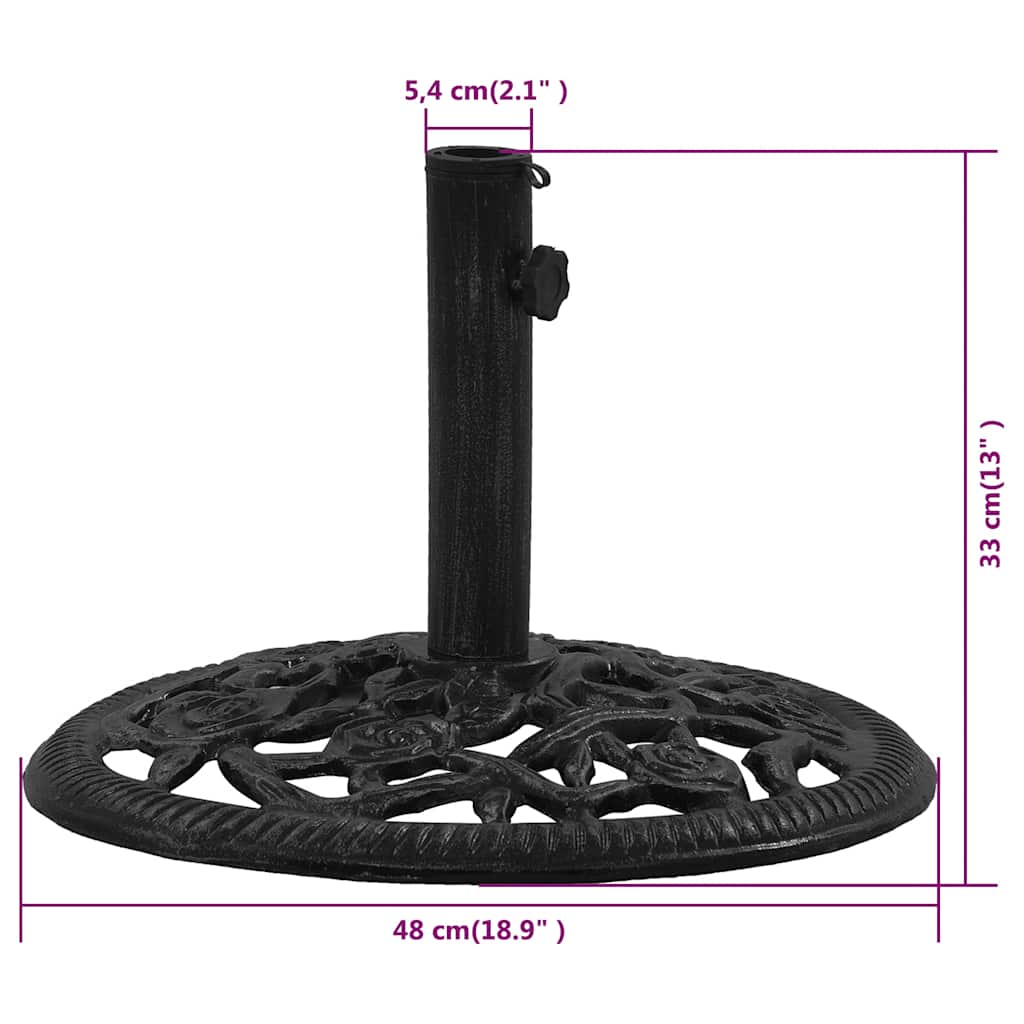 Parasol base black 48x48x33 cm cast iron