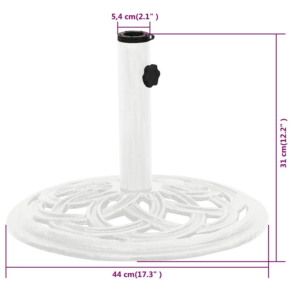 Parasol base white 44x44x31 cm cast iron