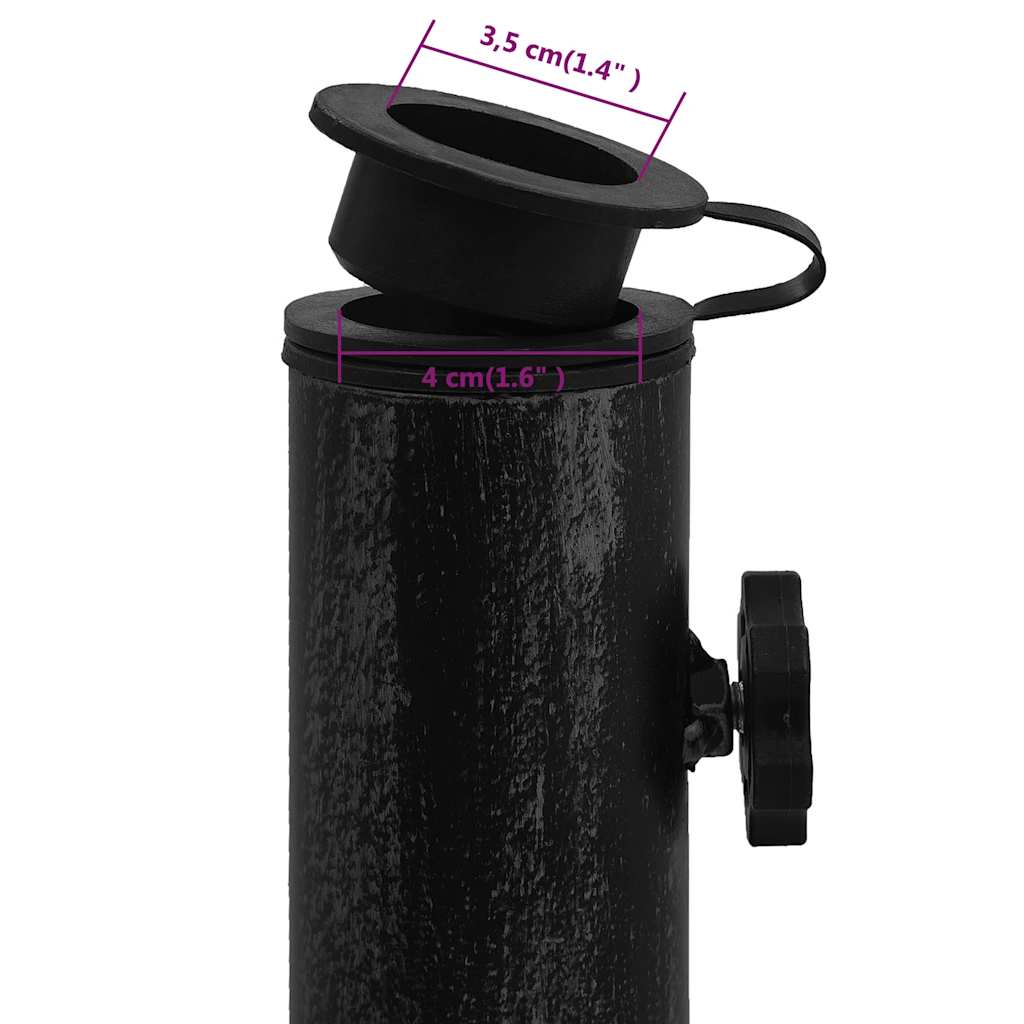 Parasol base black 47x47x33 cm cast iron