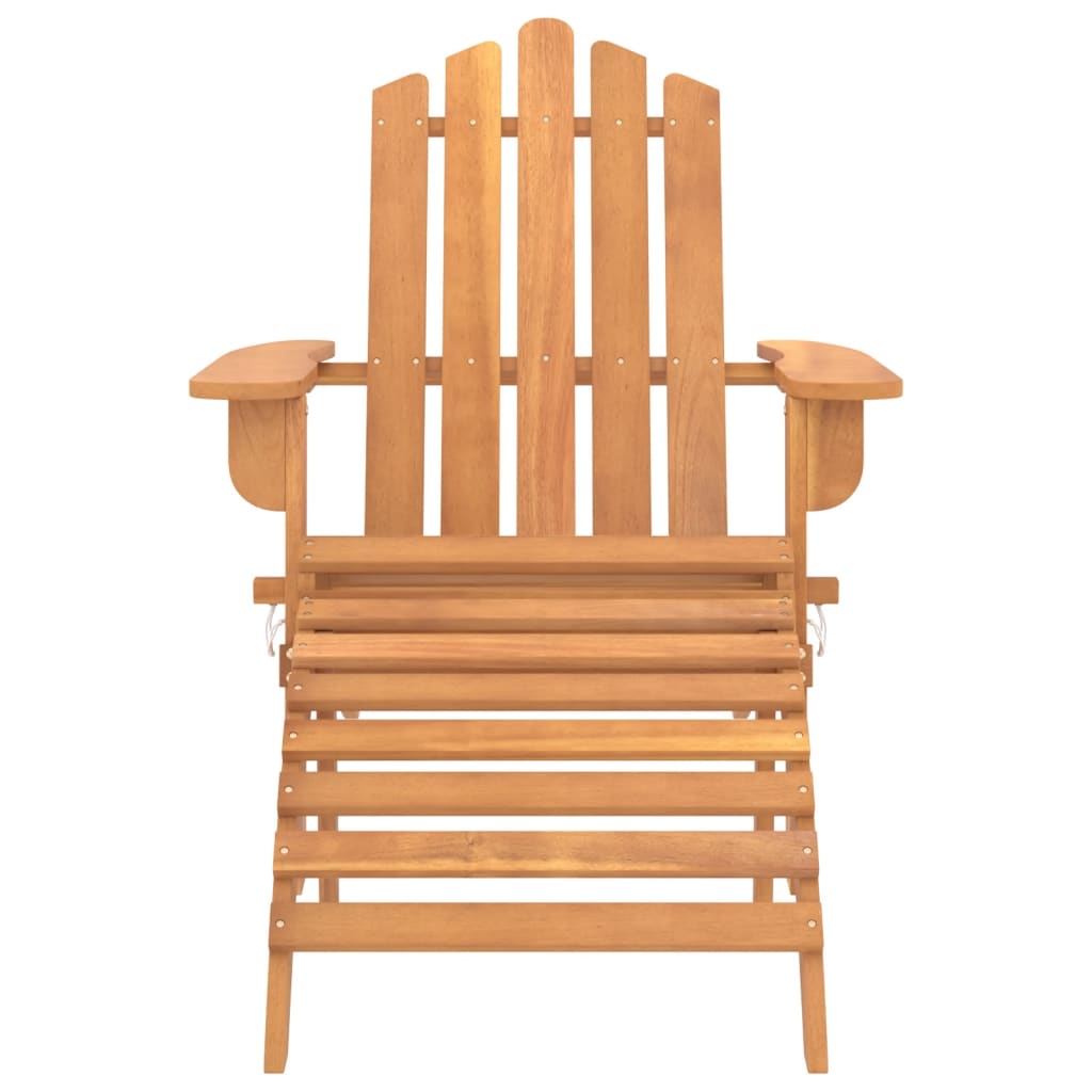 Adirondack garden chair with footrest solid acacia wood