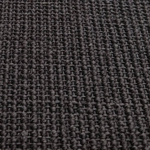 Rug natural sisal 80x300 cm black