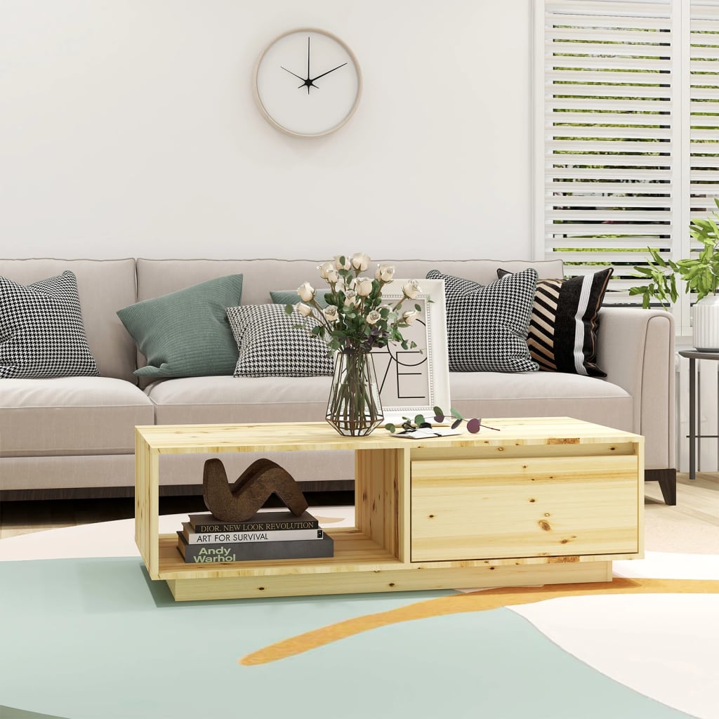 Coffee table 110x50x33.5 cm solid spruce wood