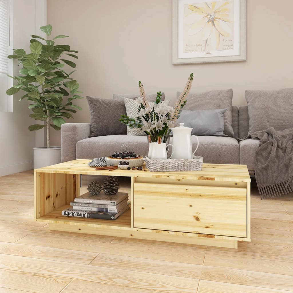 Coffee table 110x50x33.5 cm solid spruce wood