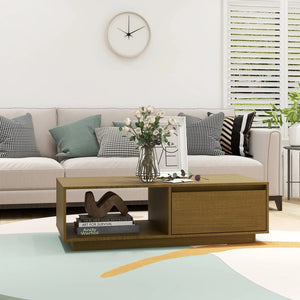 Coffee table 110x50x33.5 cm solid pine honey brown