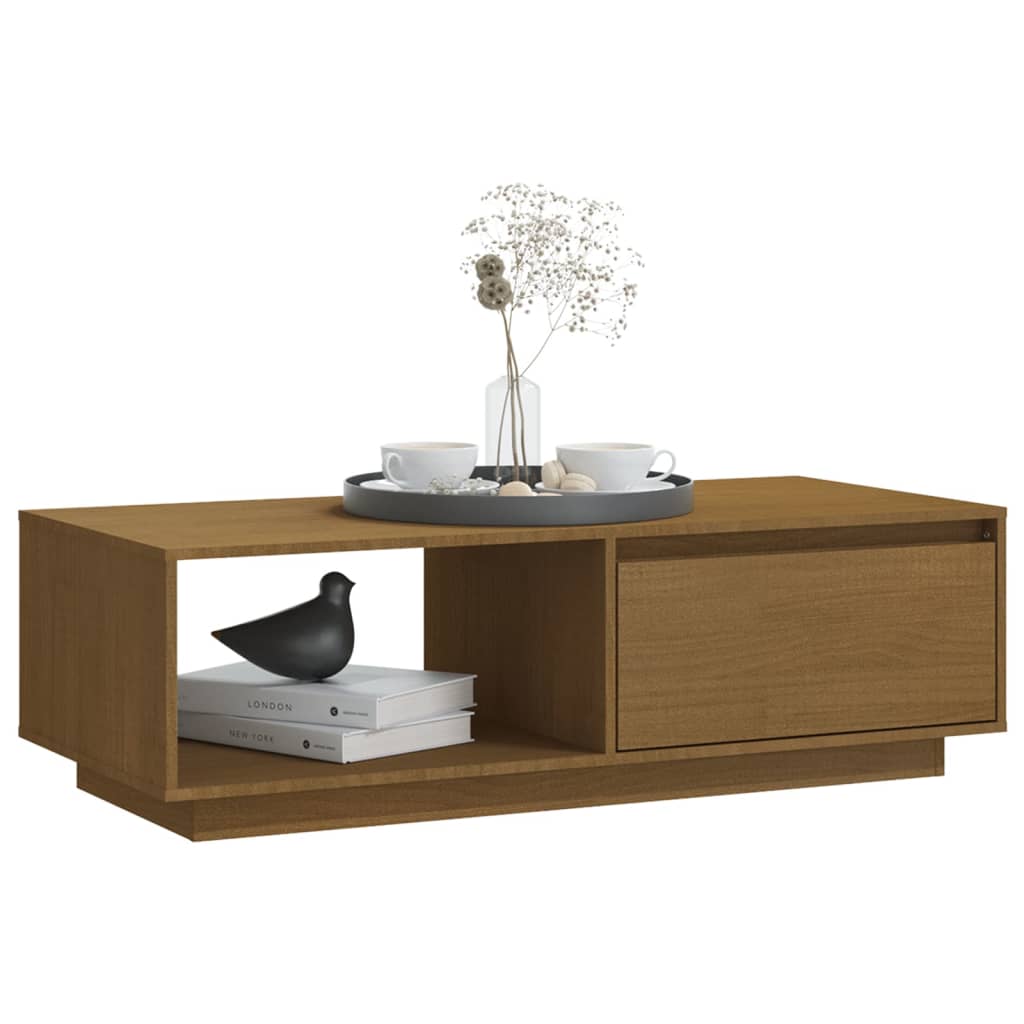 Coffee table 110x50x33.5 cm solid pine honey brown