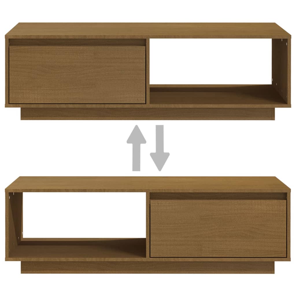 Coffee table 110x50x33.5 cm solid pine honey brown