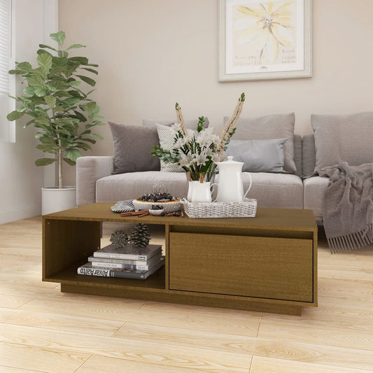 Coffee table 110x50x33.5 cm solid pine honey brown
