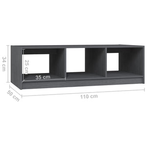 Coffee table 110x50x34 cm solid pine grey