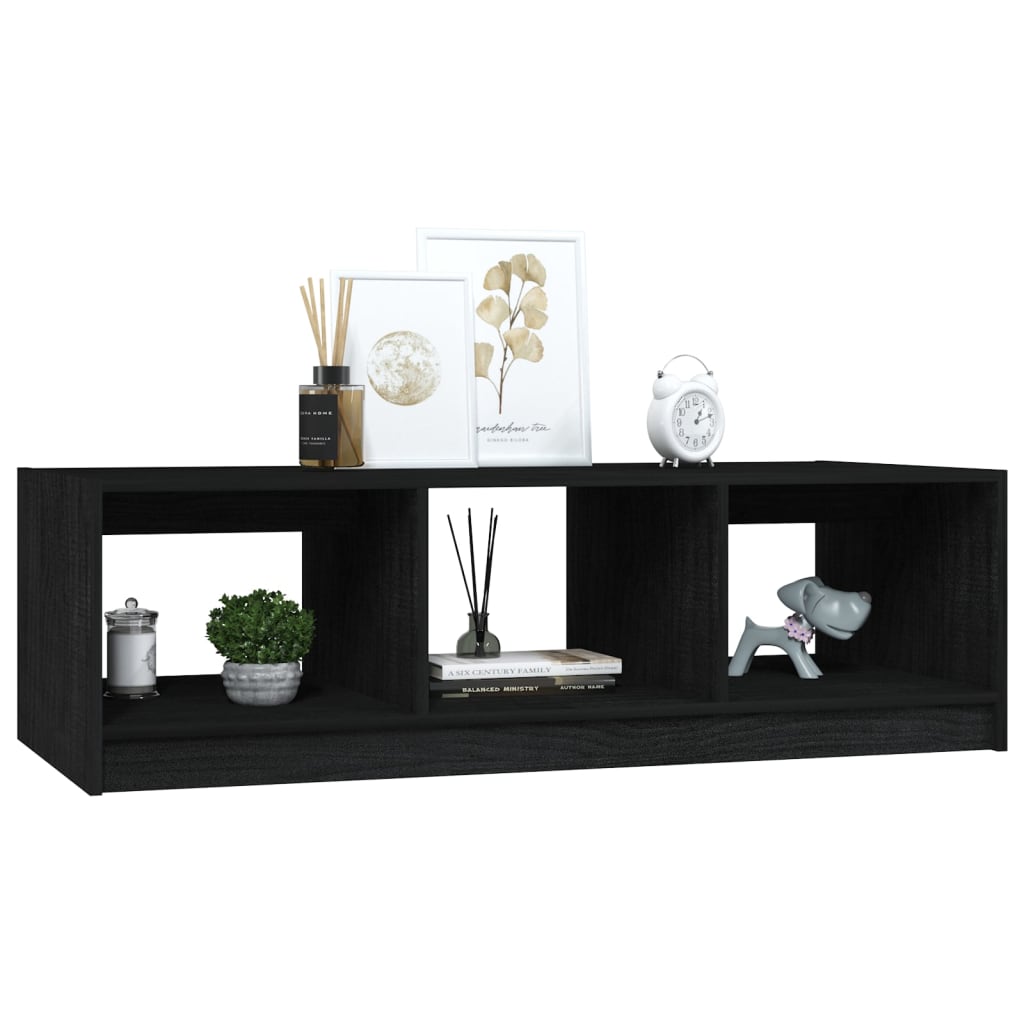 Coffee table 110x50x34 cm solid pine black