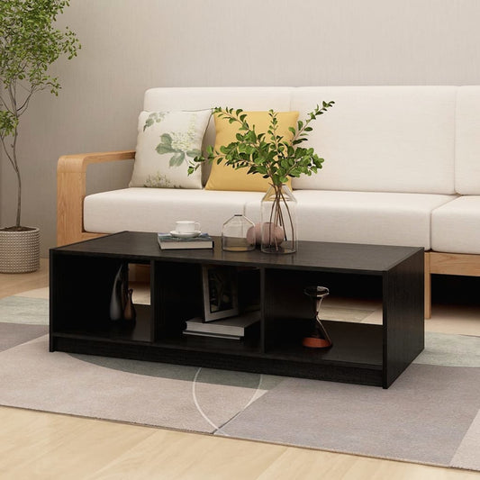 Coffee table 110x50x34 cm solid pine black