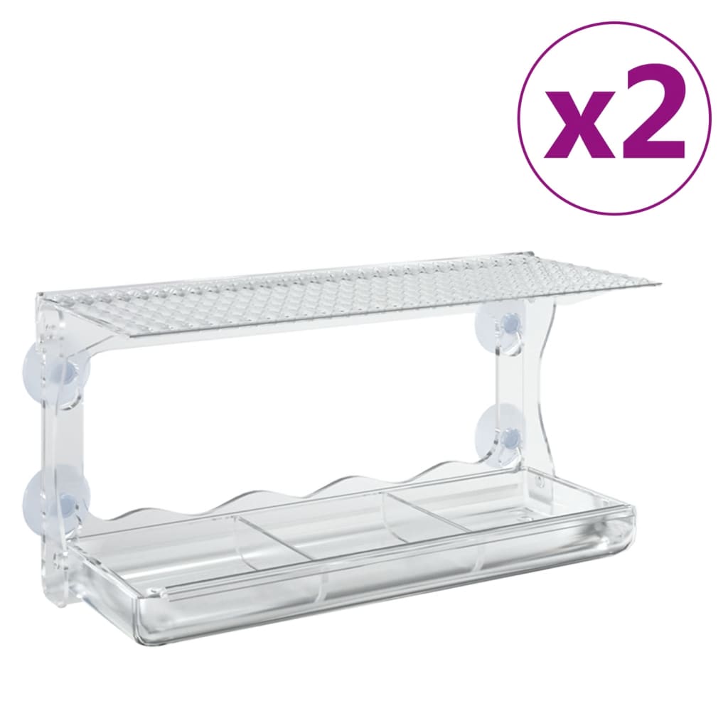 Bird feeders for window 2 pcs acrylic 30x12x15 cm