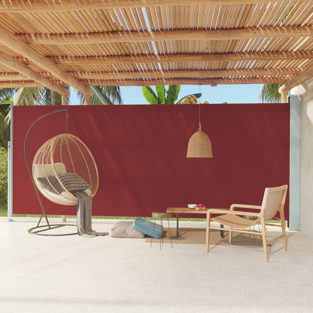 Retractable side awning 220x600 cm red