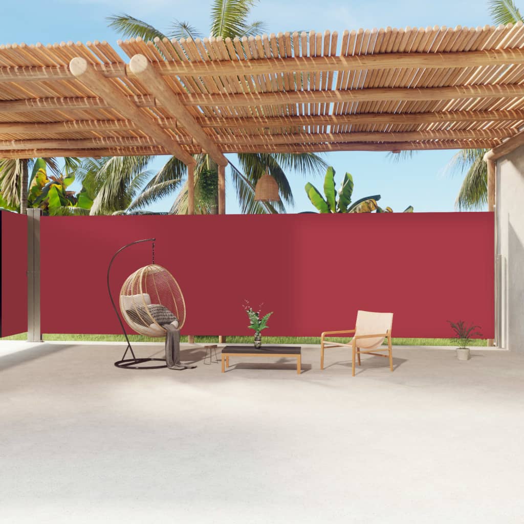 Retractable side awning 220x1200 cm red