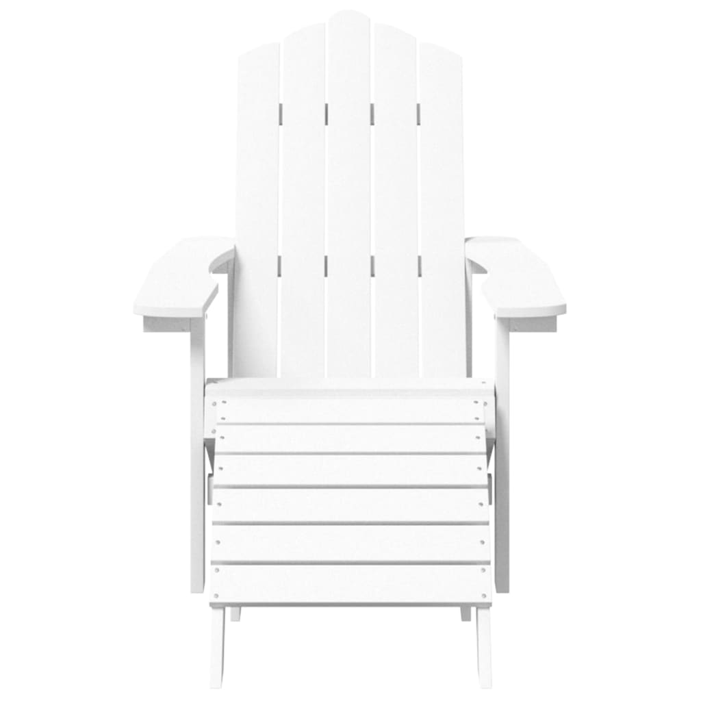 Adirondack garden chair with footstool HDPE white