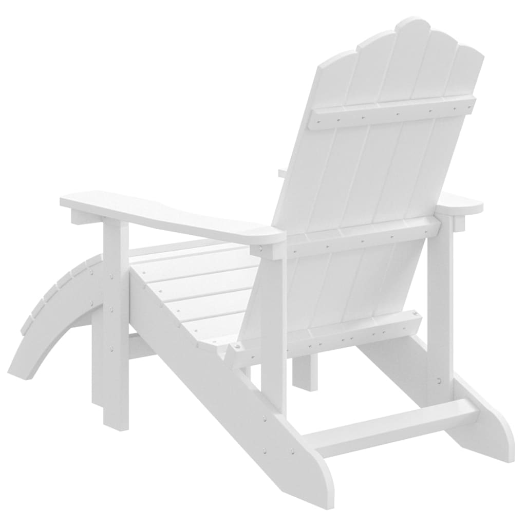 Adirondack garden chair with footstool HDPE white
