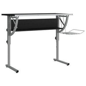 Work desk 110x53x(58-87) black and gray engineered wood and steel