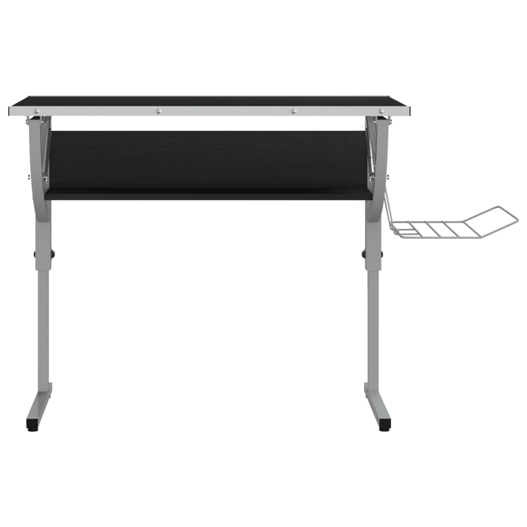 Work desk 110x53x(58-87) black and gray engineered wood and steel