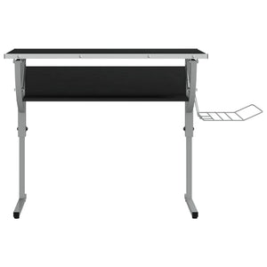 Work desk 110x53x(58-87) black and gray engineered wood and steel