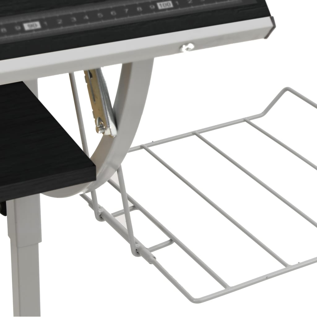 Work desk 110x53x(58-87) black and gray engineered wood and steel