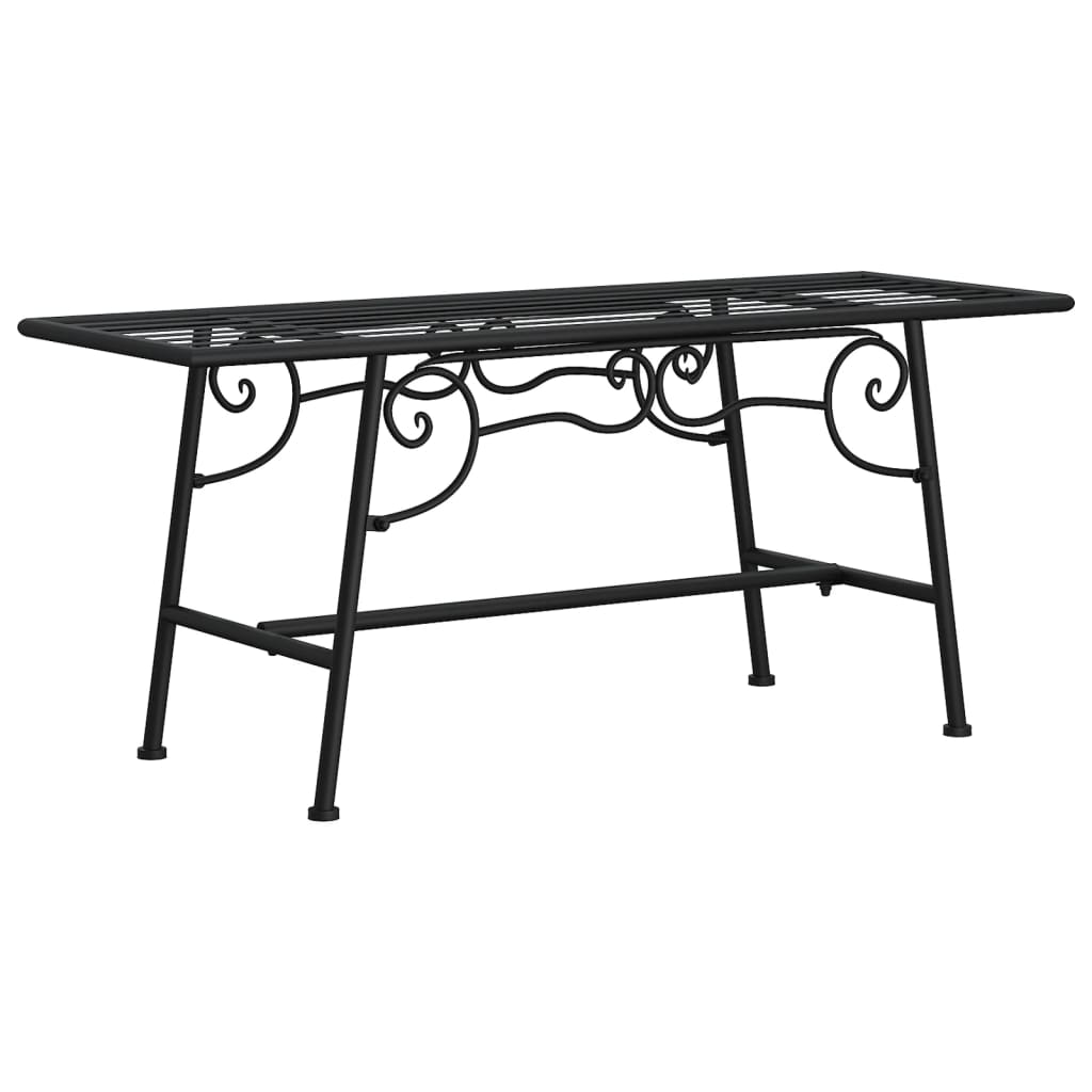 Bench wood 110 cm black steel