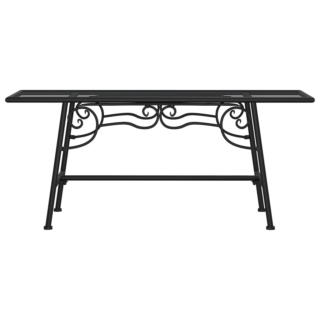 Bench wood 110 cm black steel