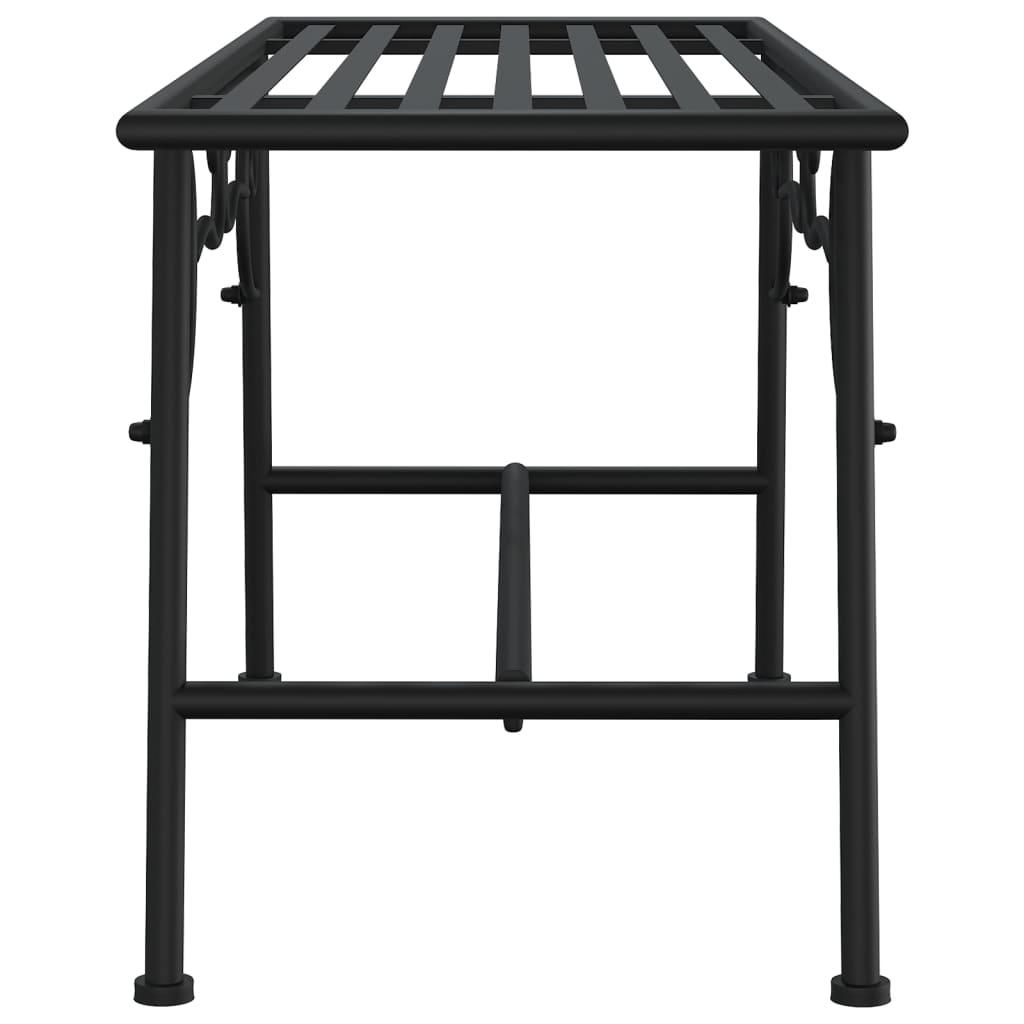 Bench wood 110 cm black steel
