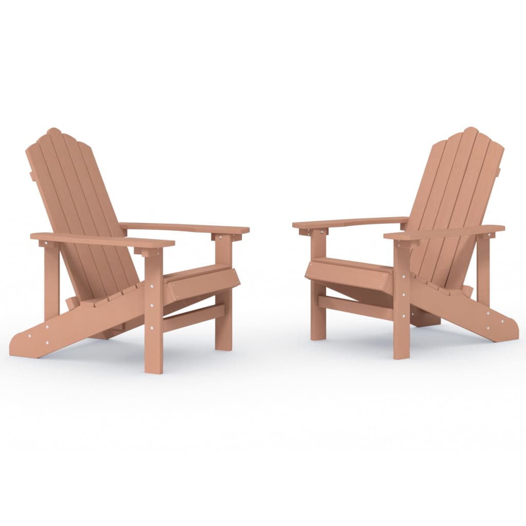 Adirondack garden chairs 2 pcs HDPE brown