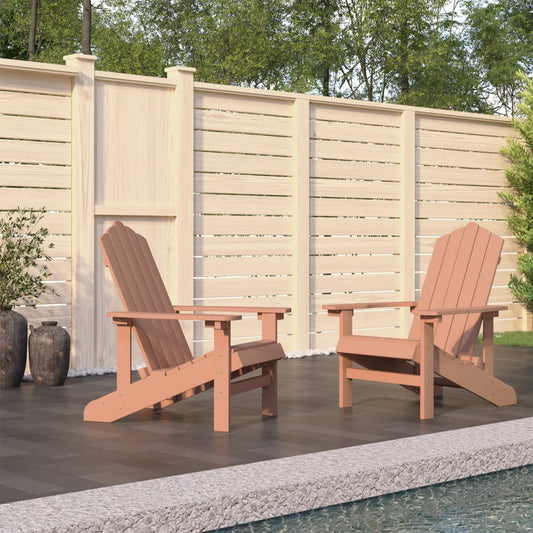 Adirondack garden chairs 2 pcs HDPE brown