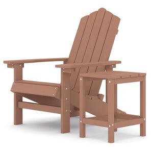 Adirondack garden chair with table HDPE brown