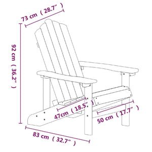 Adirondack garden chair with table HDPE brown