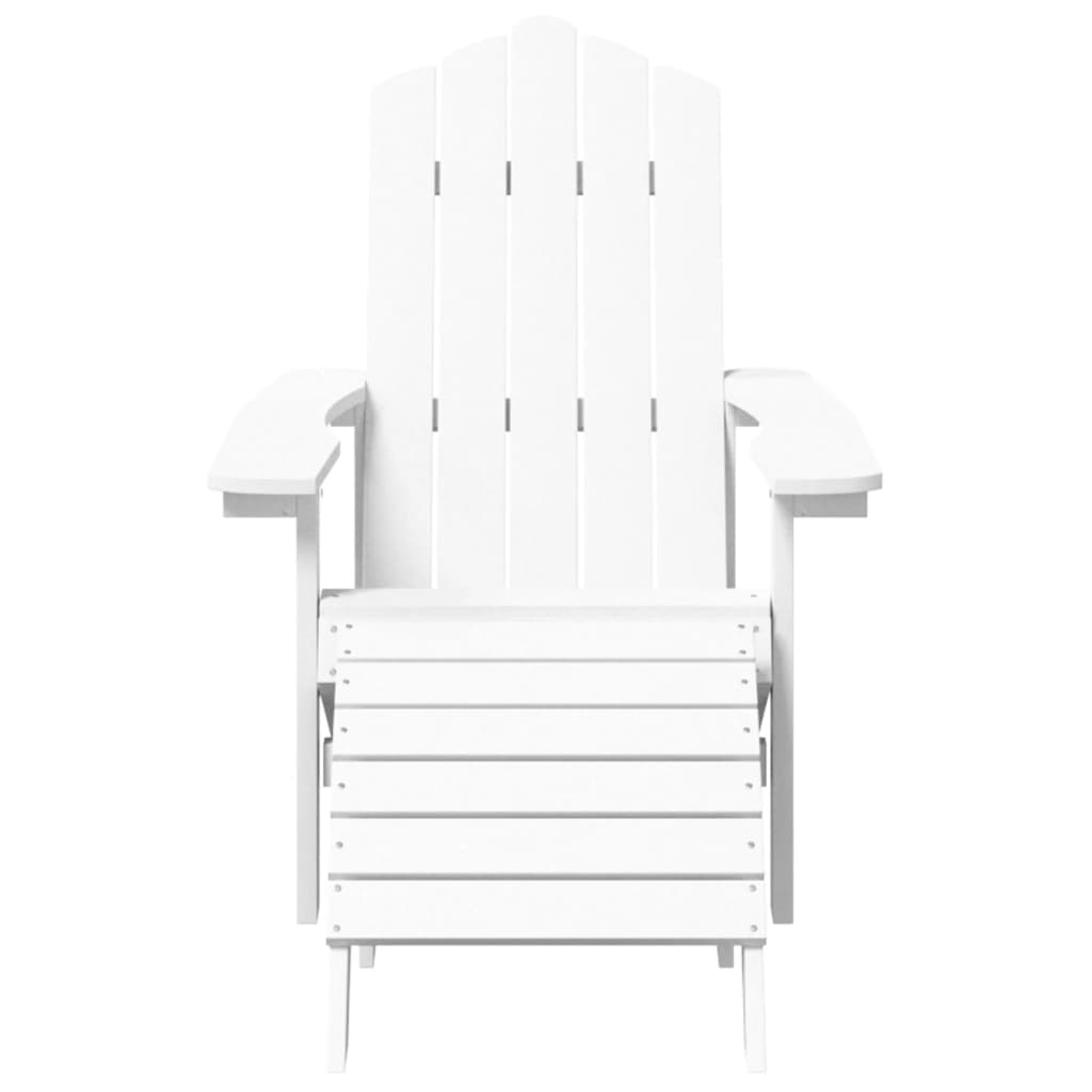 Adirondack chairs with footrest and table HDPE white