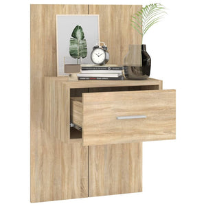 Veggmonterte nattbord 2 stk sonoma oak