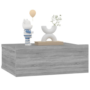 Floating bedside table 2 pcs gray sonoma 40x30x15 cm engineered wood