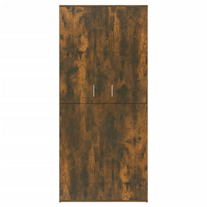 Shoe cabinet smoked oak 80x39x178 cm engineered wood