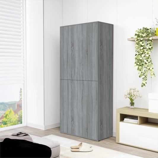 Shoe cabinet gray sonoma 80x39x178 cm engineered wood