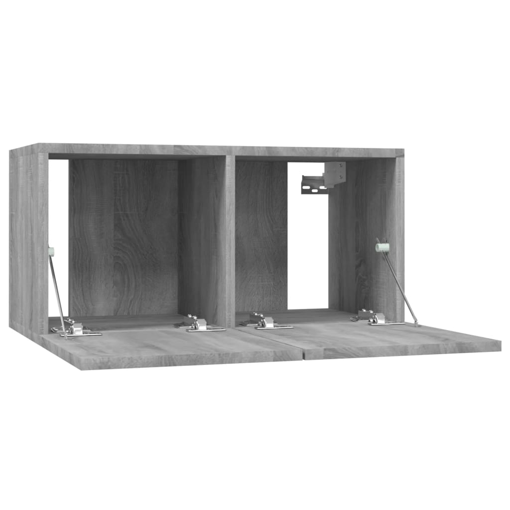 Hanging TV benches gray sonoma 60x30x30 cm engineered wood