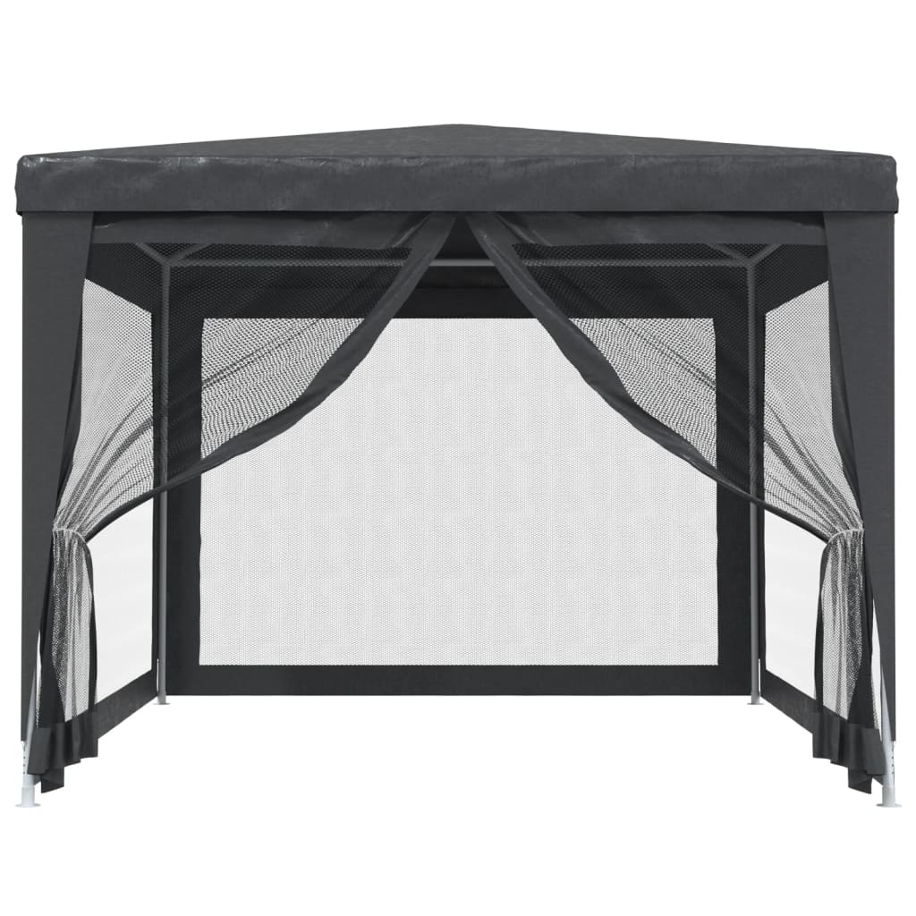 Party tent with 4 side walls made of mesh anthracite 3x4 m HDPE