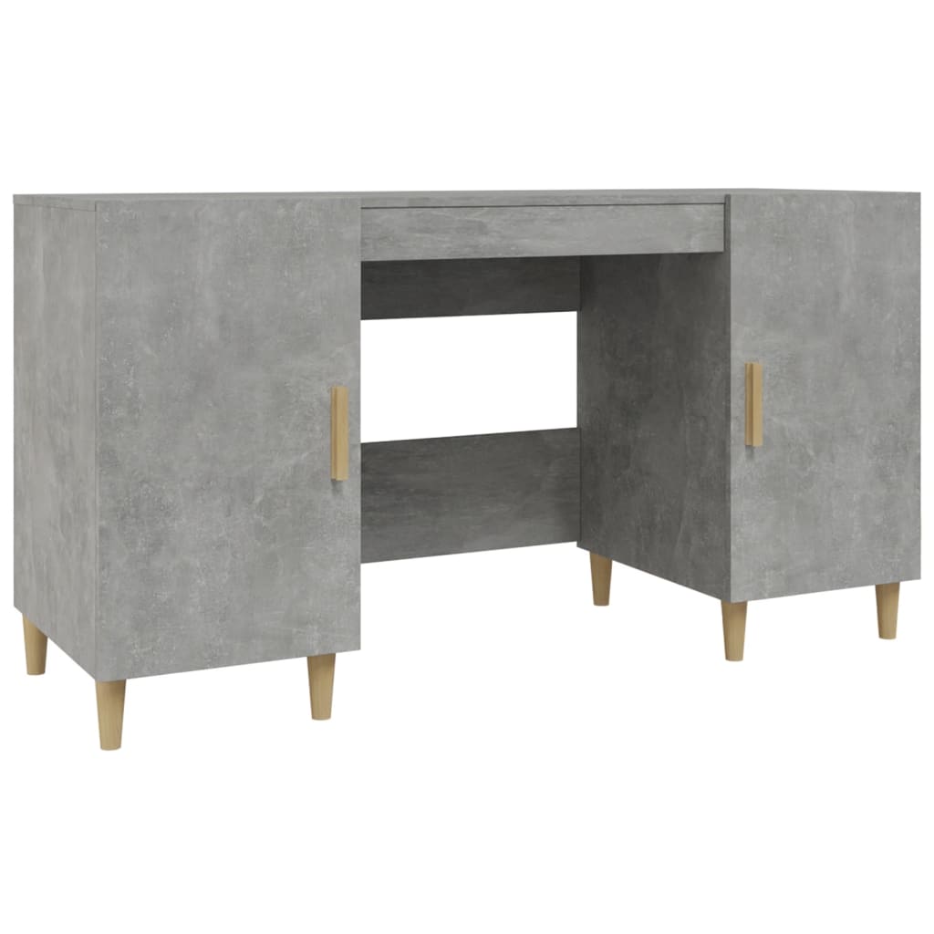 Desk cabinet concrete grey 140x50x75 cm engineered wood