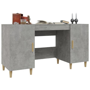 Desk cabinet concrete grey 140x50x75 cm engineered wood
