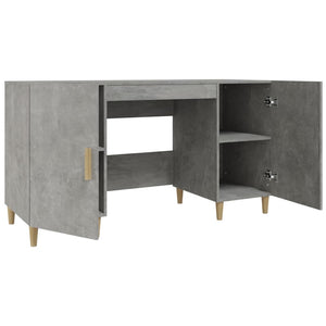 Desk cabinet concrete grey 140x50x75 cm engineered wood