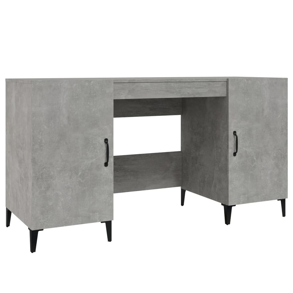 Desk cabinet concrete grey 140x50x75 cm engineered wood