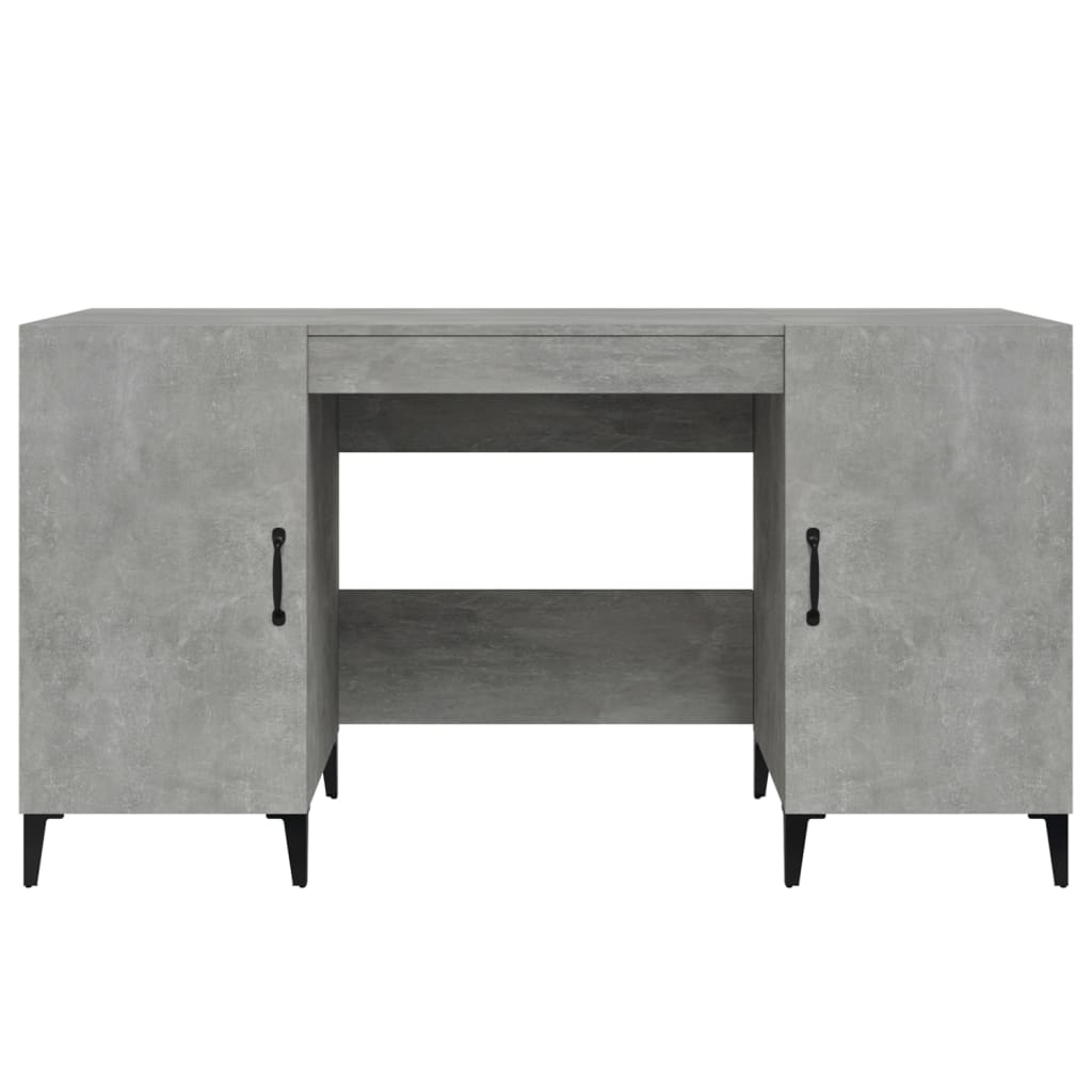 Desk cabinet concrete grey 140x50x75 cm engineered wood